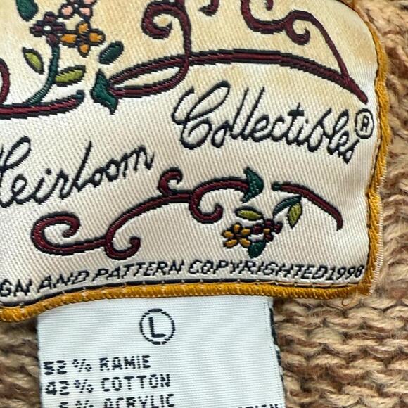 Brown vintage cardigan with floral - Picture 2 of 9